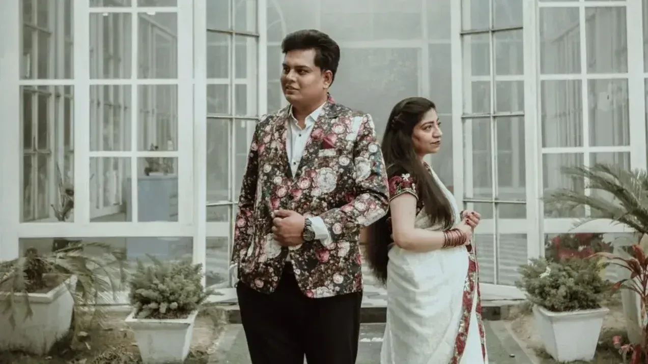Pre wedding shoot locations in Ghaziabad - couple in a garden